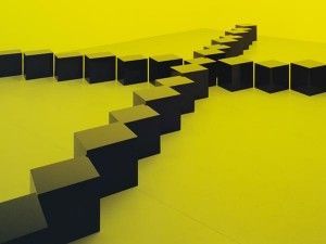 Beuce Nauman - Black Stones Under Yellow Light